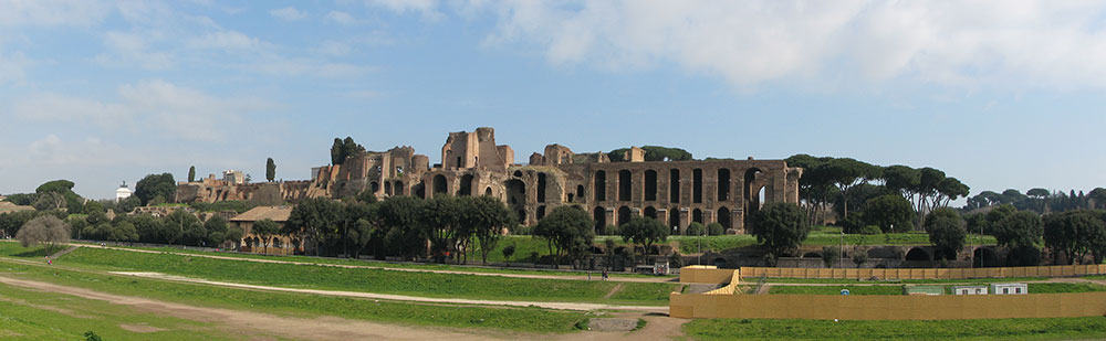 Colle Palatino Panorama di Roma dal Circo Massimo