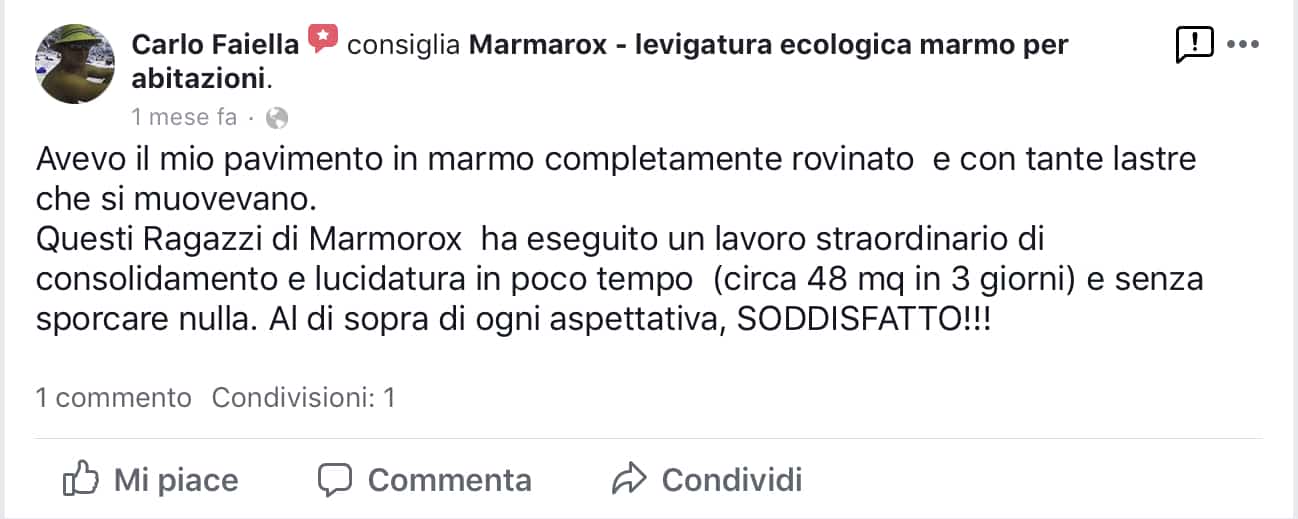 levigare marmo, recensione