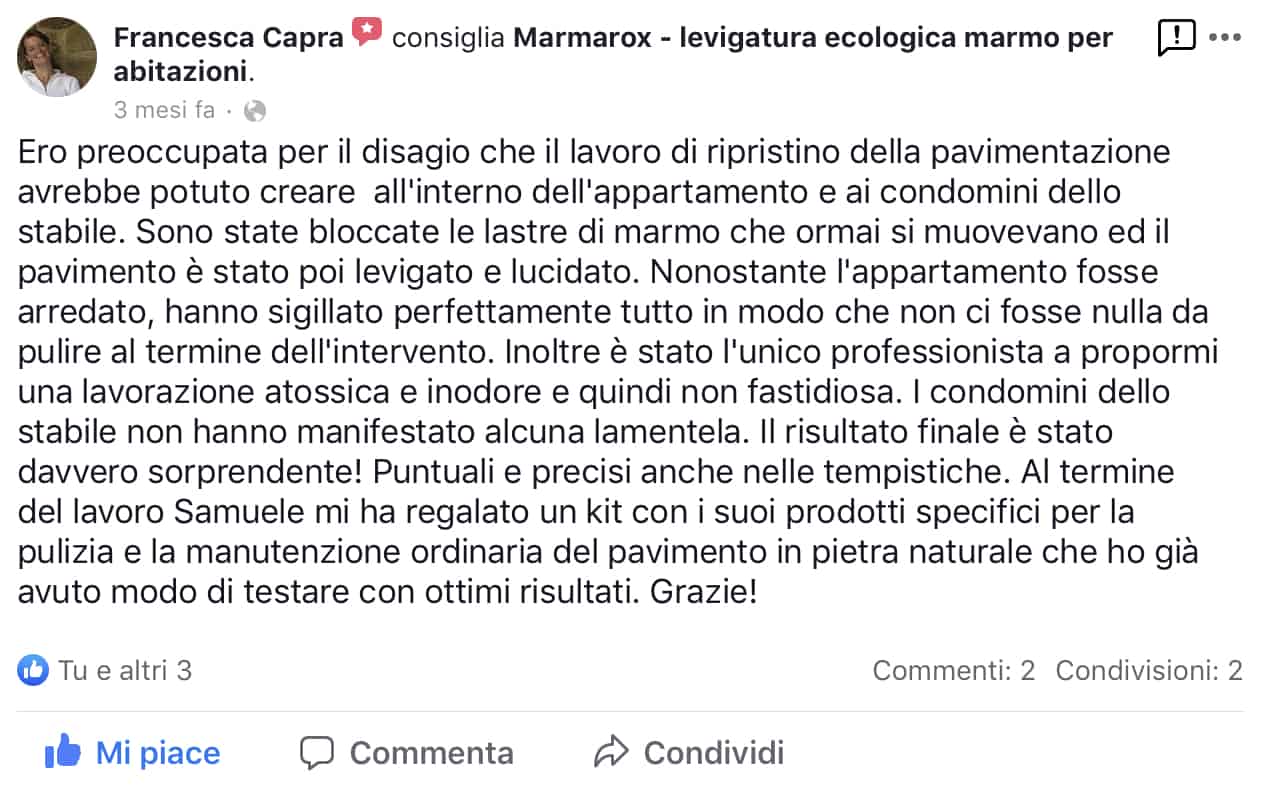 levigare marmo, recensione